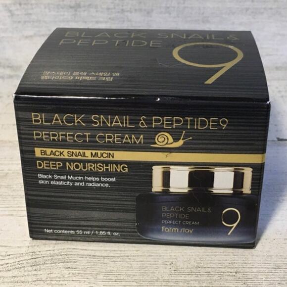 NEW IN BOX Farmstay Black Snail Mucin & Peptide 9 Perfect Cream Deep Nourishing - Picture 1 of 8